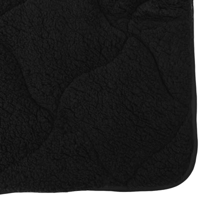 Sommerdecke Schwarz 240 x 260 cm Mikrofaser und Teddy-Fleece