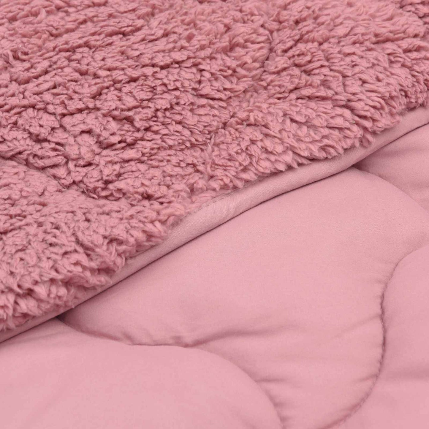 Sommerdecke Rosa 200 x 220 cm Mikrofaser und Teddy-Fleece