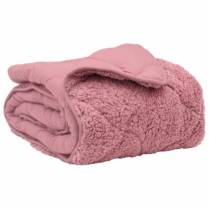 Sommerdecke Rosa 200 x 220 cm Mikrofaser und Teddy-Fleece