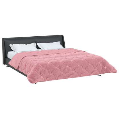 Sommerdecke Rosa 200 x 220 cm Mikrofaser und Teddy-Fleece