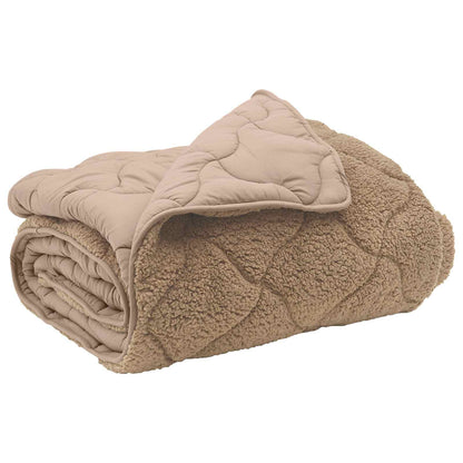 Sommerdecke Taupe 155 x 200 cm Mikrofaser und Teddy-Fleece