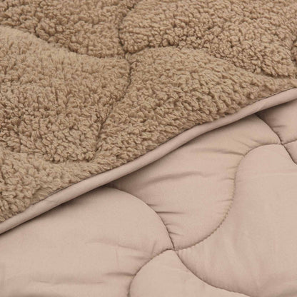 Sommerdecke Taupe 135 x 220 cm Mikrofaser und Teddy-Fleece