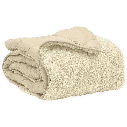 Sommerdecke Creme 155 x 200 cm Mikrofaser und Teddy-Fleece