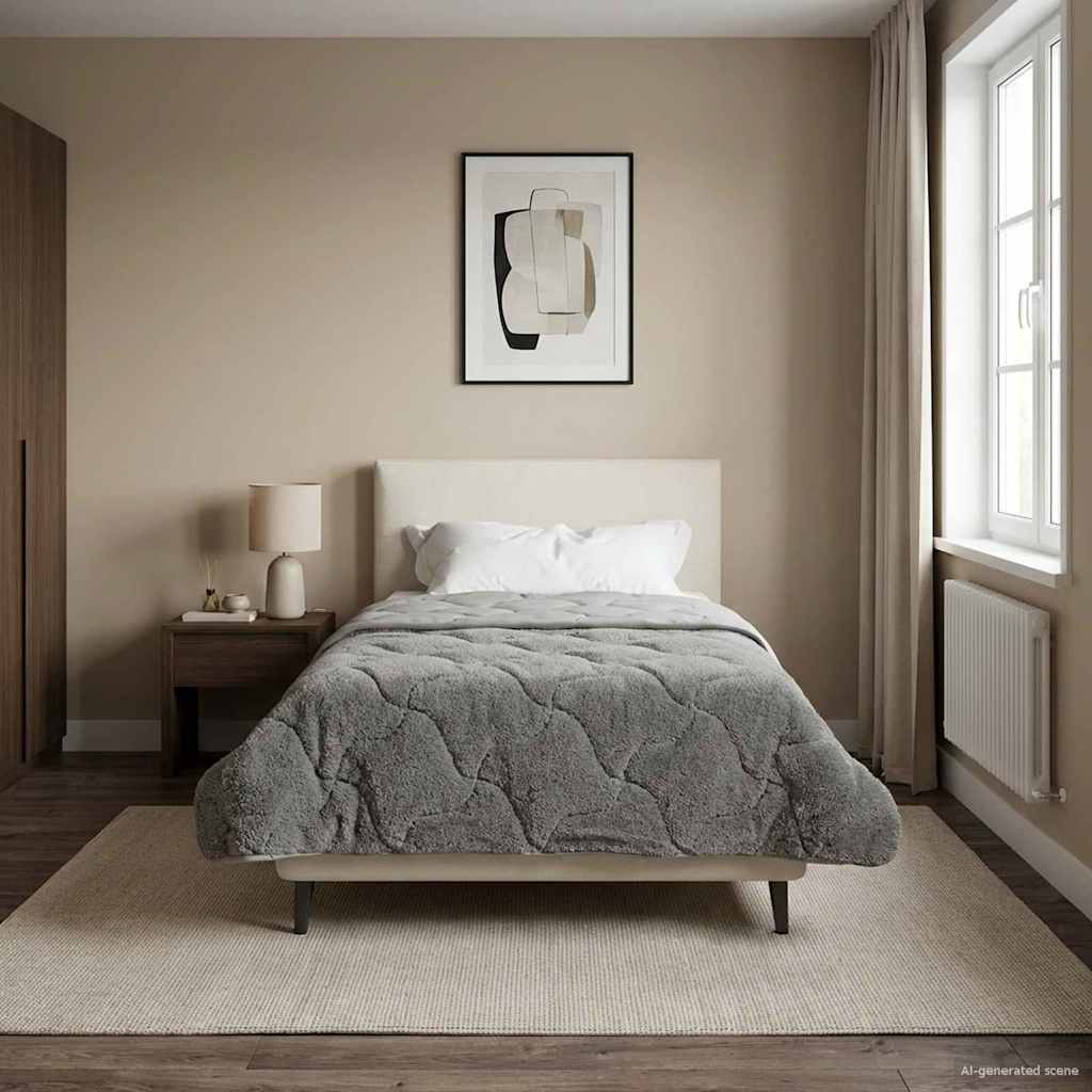 Ganzjahresbettdecke Gepolstert Anthrazit 140 x 220 cm