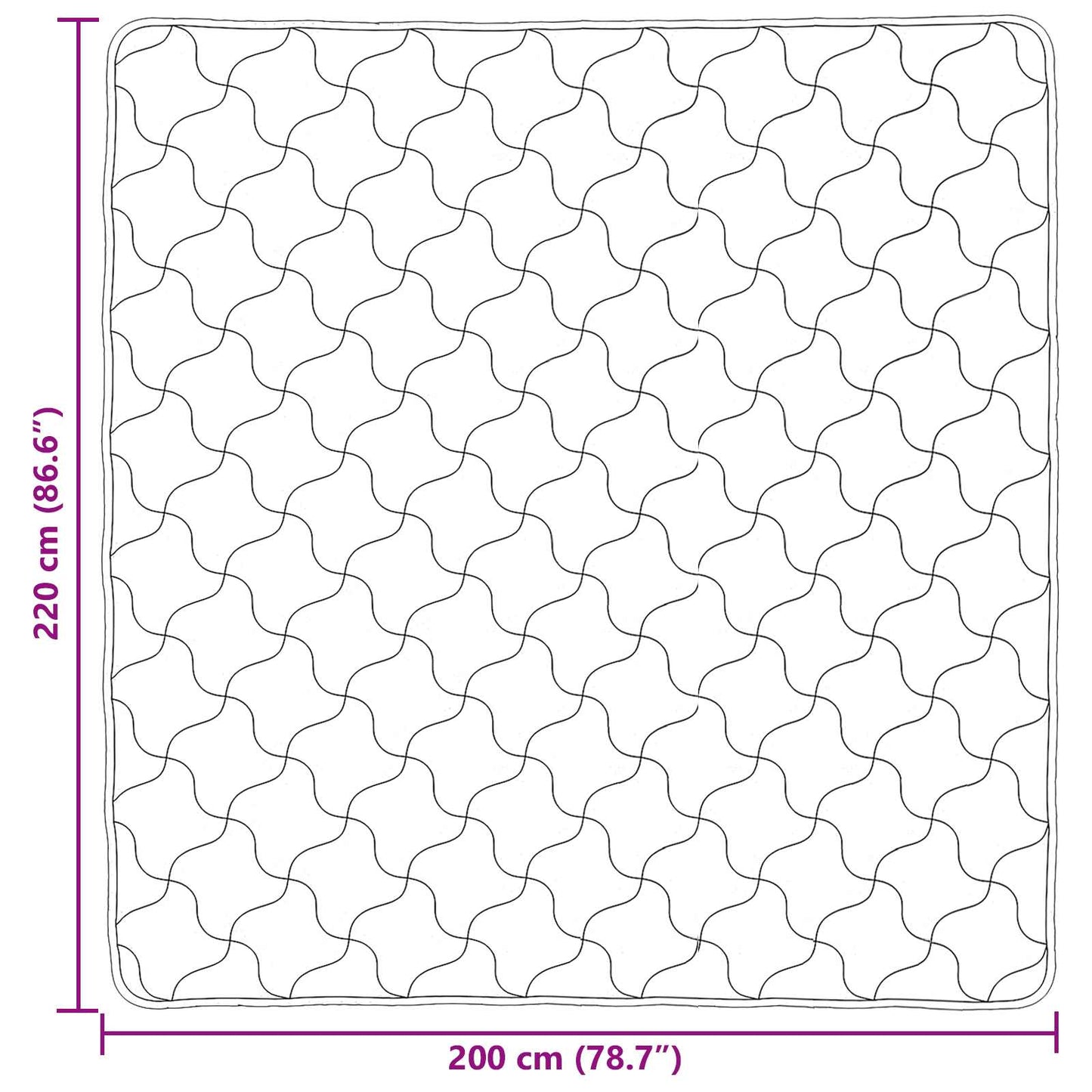 Ganzjahresbettdecke Gepolstert Anthrazit 200 x 220 cm