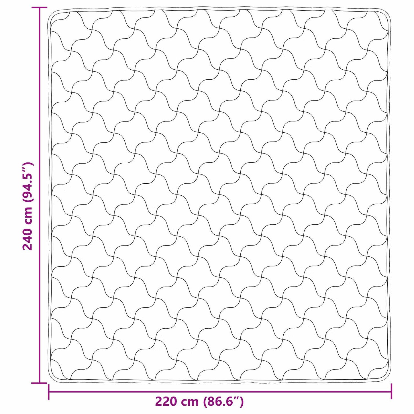 Ganzjahresbettdecke Gepolstert Anthrazit 220 x 240 cm