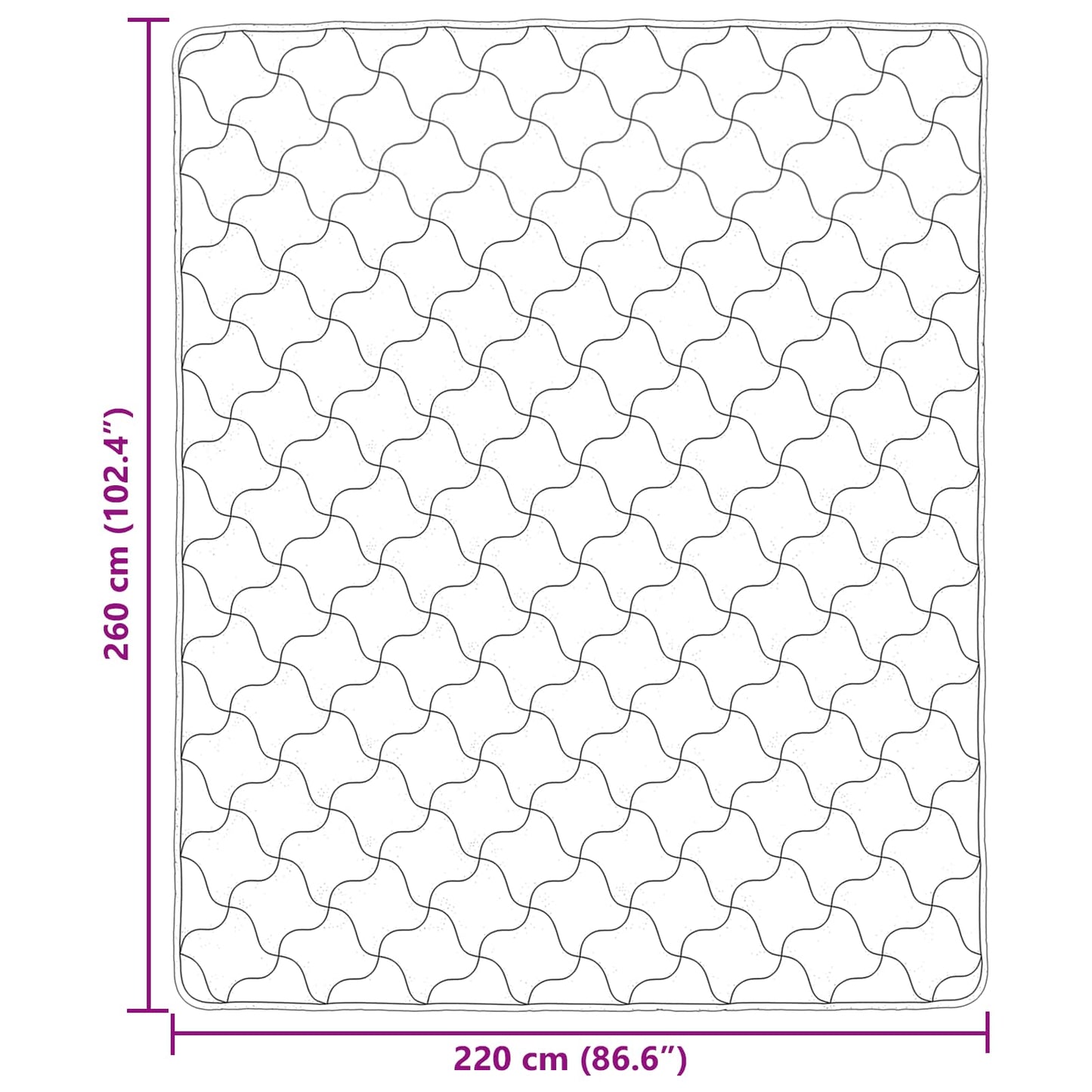 Ganzjahresbettdecke Gepolstert Anthrazit 220 x 260 cm