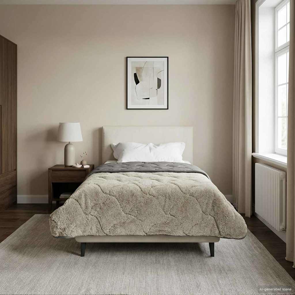 Ganzjahresbettdecke Gepolstert Hellgrau 155 x 200 cm