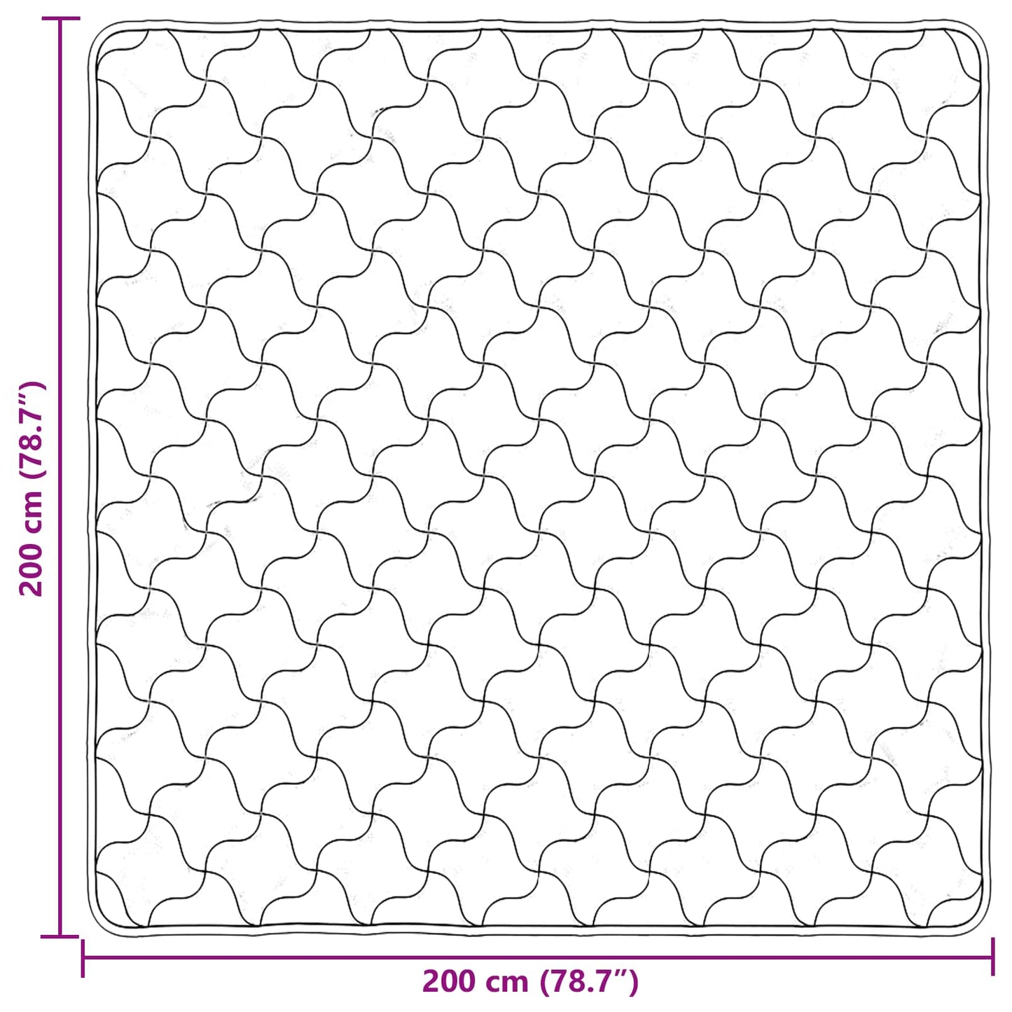 Ganzjahresbettdecke Gepolstert Hellgrau 200 x 200 cm