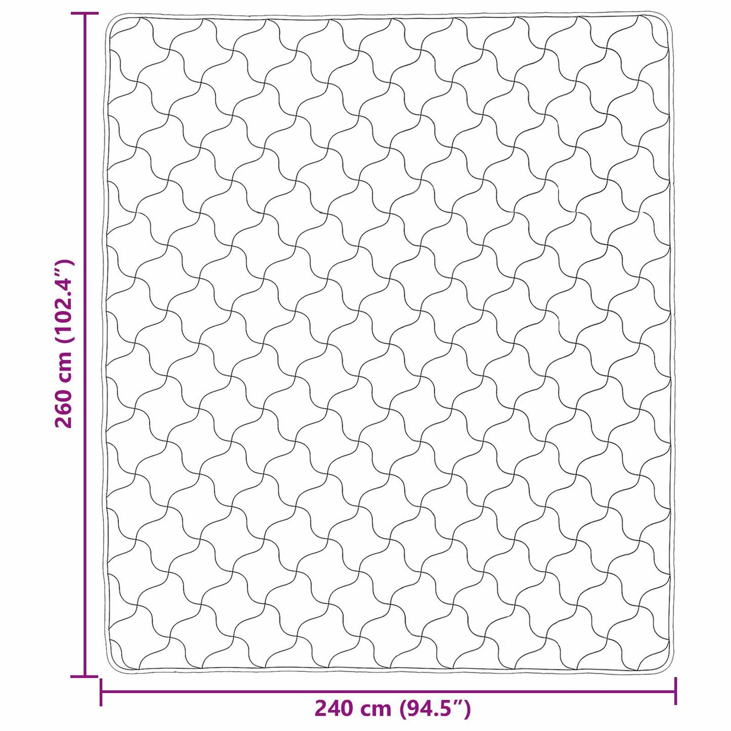 Ganzjahresbettdecke Gepolstert Schwarz 240 x 260 cm