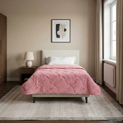 Ganzjahresbettdecke Gepolstert Rosa 155 x 220 cm