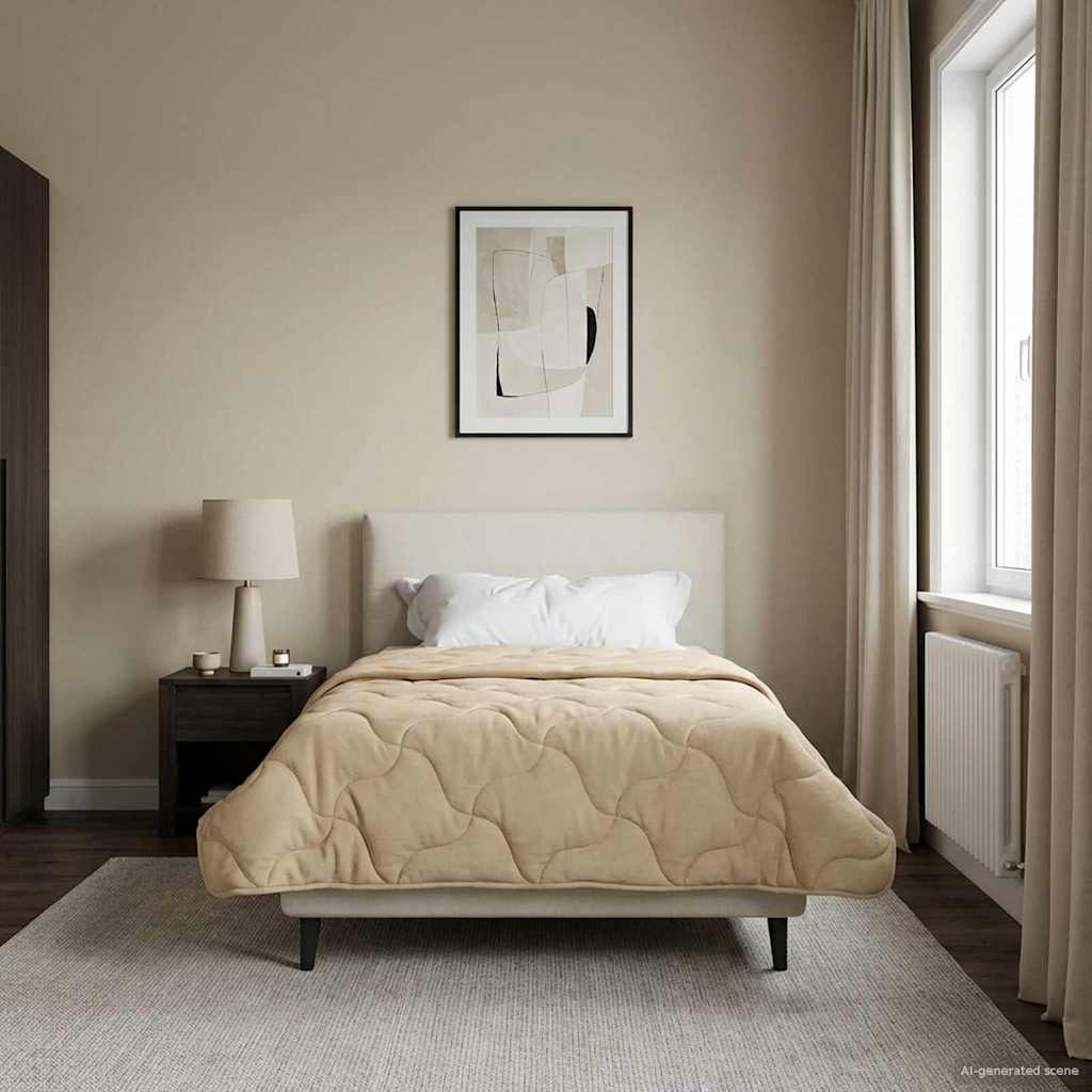 Ganzjahresbettdecke Gepolstert Creme 140 x 200 cm