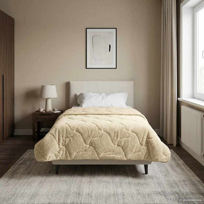 Ganzjahresbettdecke Gepolstert Creme 155 x 200 cm