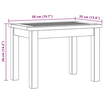 Couchtisch Helles Akazienholz 50 x 35 x 36 cm Massivholz Akazie