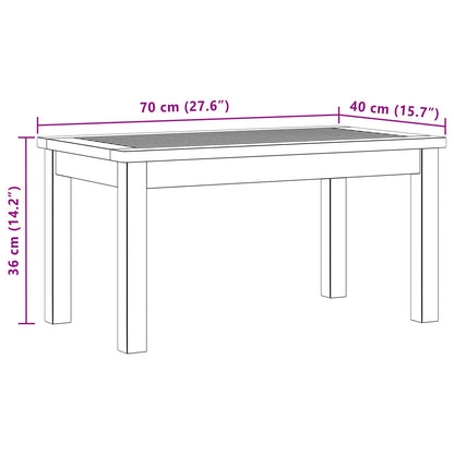 Couchtisch Helles Akazienholz 70 x 40 x 36 cm Massivholz Akazie