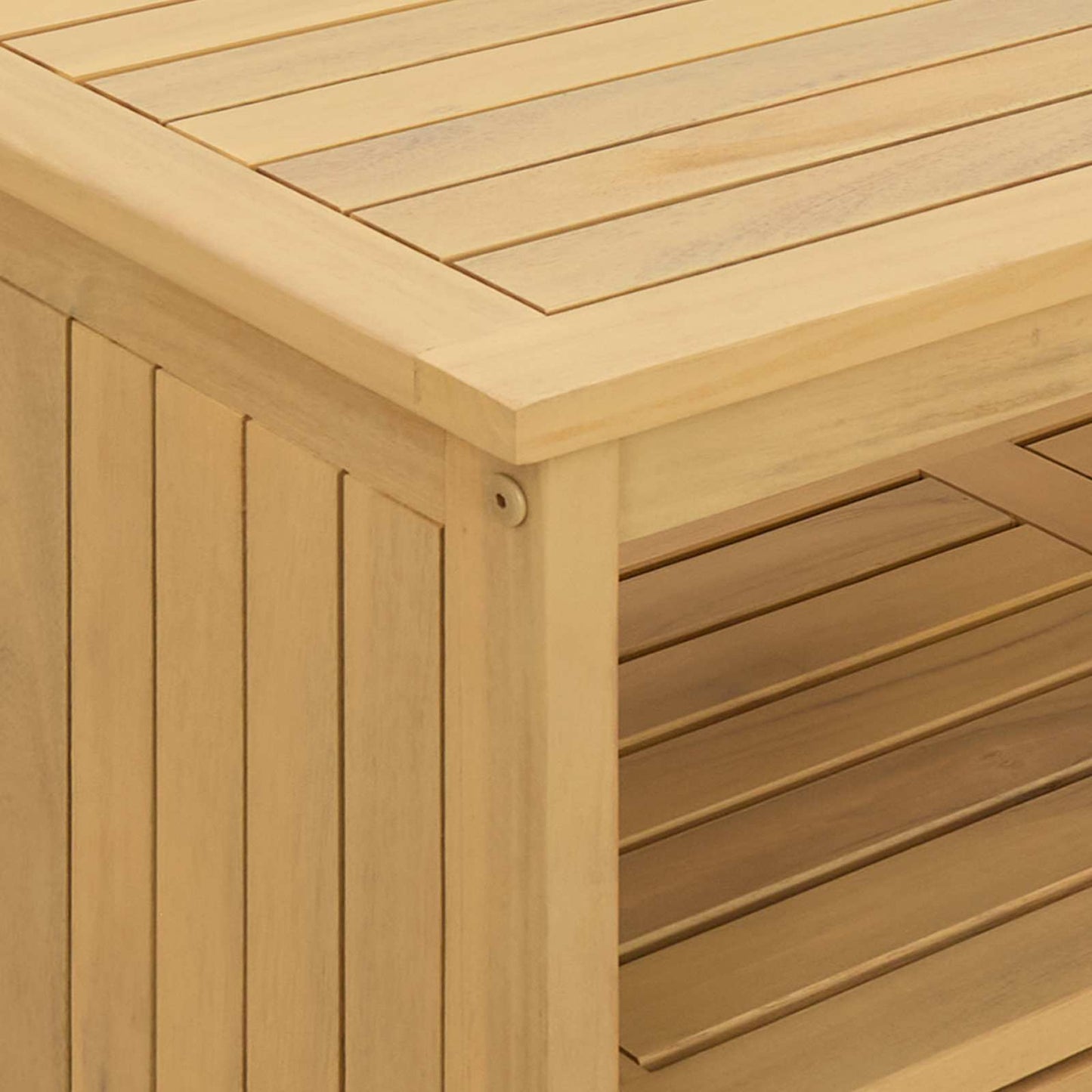 Gartenkonsole Tisch Helles Akazienholz 110 x 35 x 75 cm