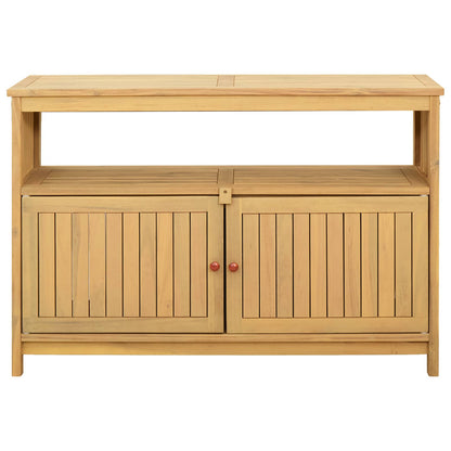 Gartenkonsole Tisch Helles Akazienholz 110 x 35 x 75 cm