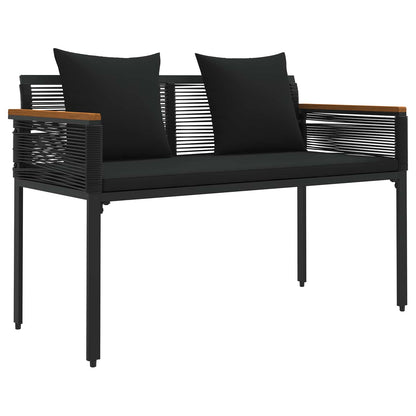 vidaXL Gartenmöbel Set mit Kissen 4 Stück Schwarz PE-Rattan