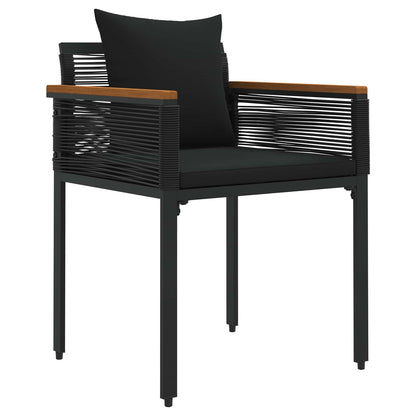 vidaXL Gartenmöbel Set mit Kissen 4 Stück Schwarz PE-Rattan