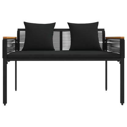 vidaXL Gartenmöbel Set mit Kissen 4 Stück Schwarz PE-Rattan