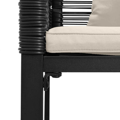 vidaXL Gartenmöbel Set 4 pcs Schwarz und Cremeweiß PE-Rattan