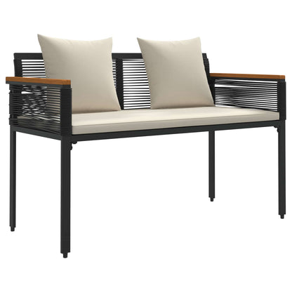 vidaXL Gartenmöbel Set 4 pcs Schwarz und Cremeweiß PE-Rattan