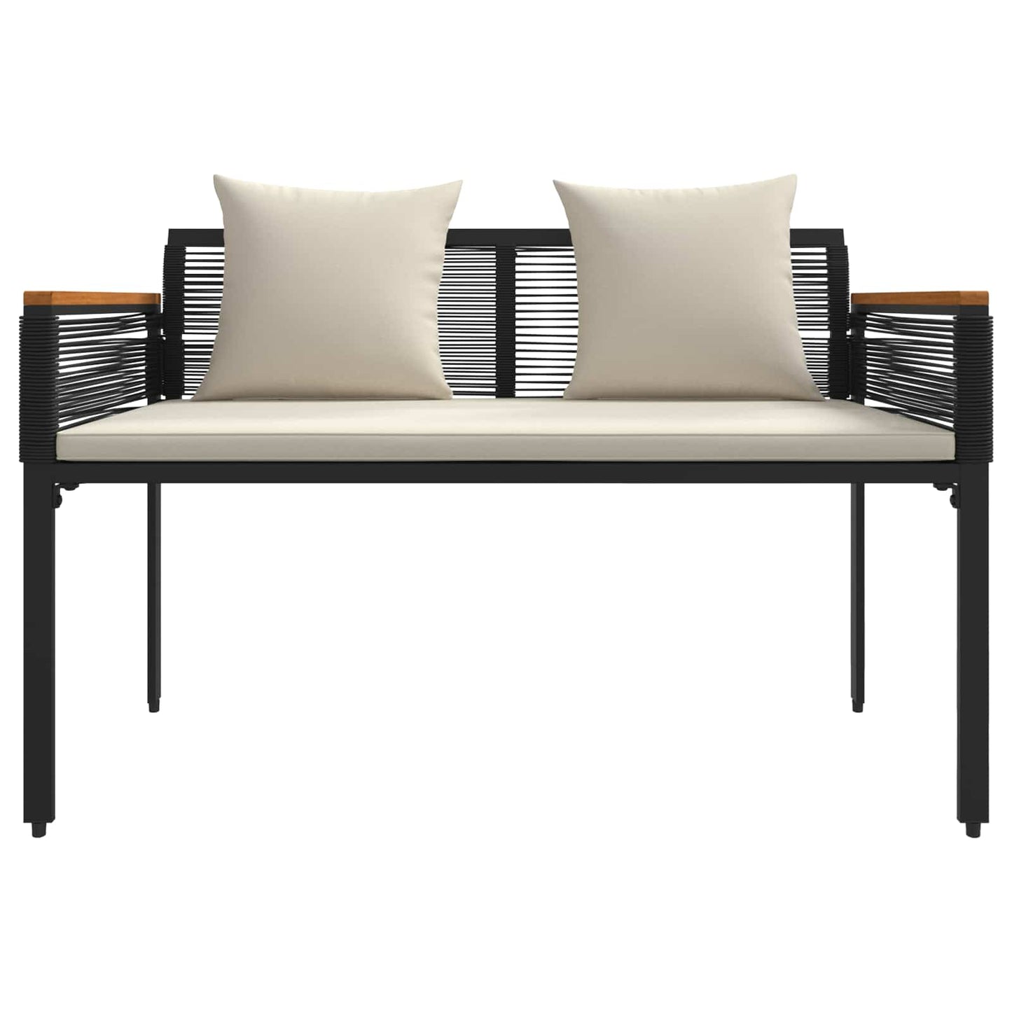 vidaXL Gartenmöbel Set 4 pcs Schwarz und Cremeweiß PE-Rattan