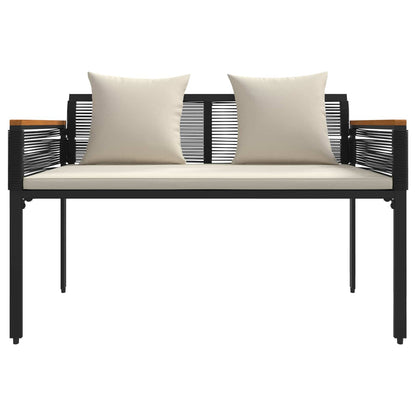 vidaXL Gartenmöbel Set 4 pcs Schwarz und Cremeweiß PE-Rattan