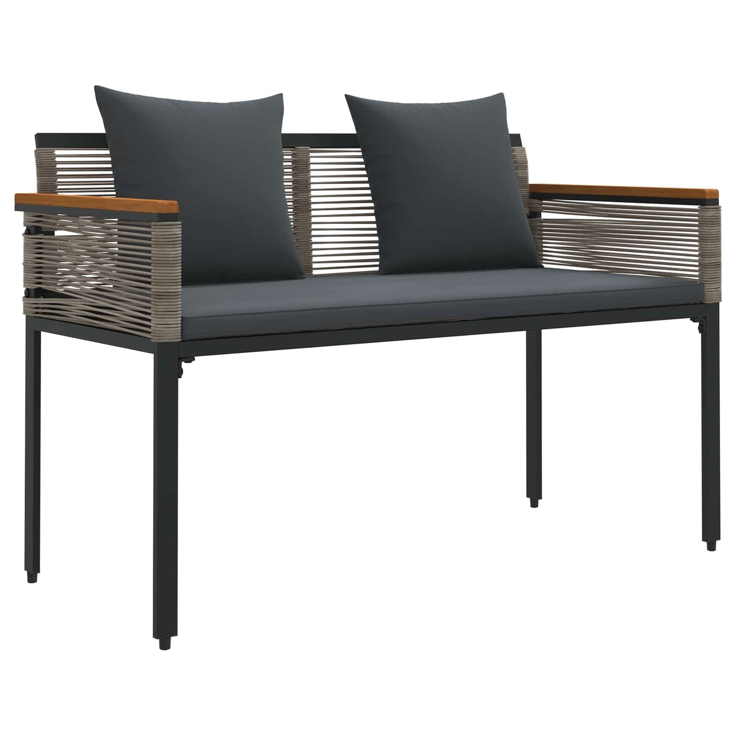 vidaXL Gartenmöbel Set mit Kissen 4 pcs Grau und Dunkelgrau PE-Rattan