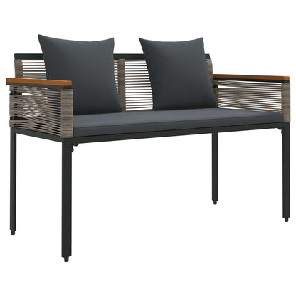 vidaXL Gartenmöbel Set mit Kissen 4 pcs Grau und Dunkelgrau PE-Rattan