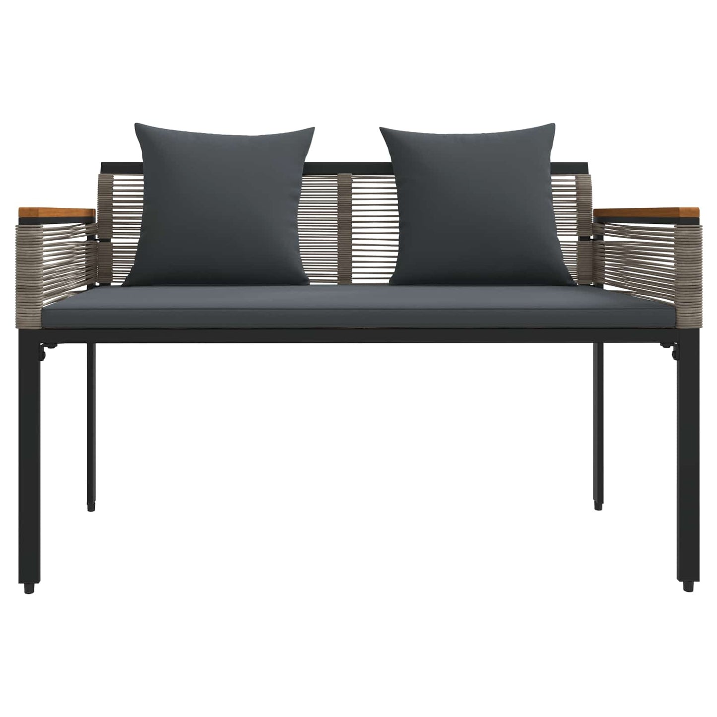 vidaXL Gartenmöbel Set mit Kissen 4 pcs Grau und Dunkelgrau PE-Rattan