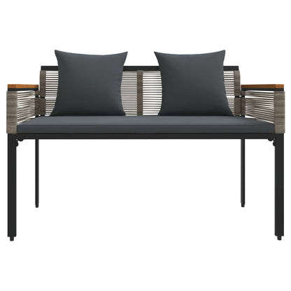 vidaXL Gartenmöbel Set mit Kissen 4 pcs Grau und Dunkelgrau PE-Rattan
