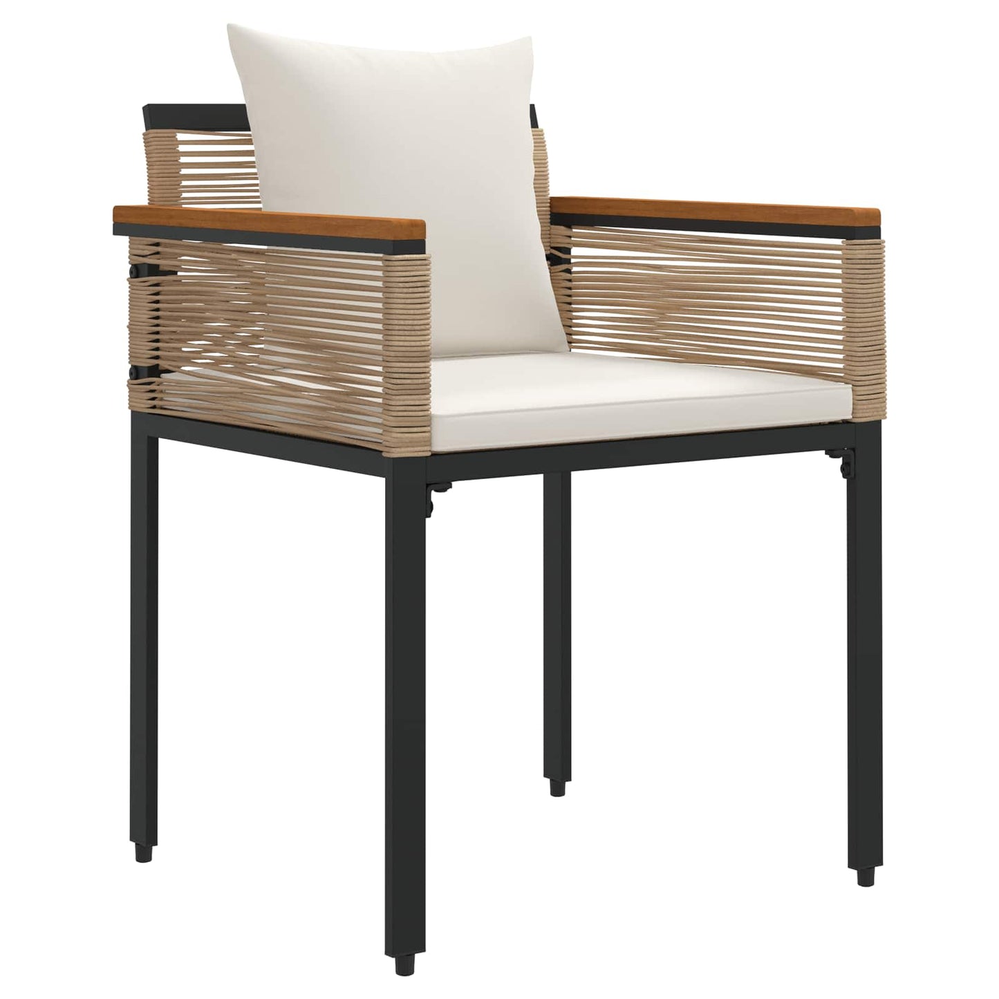 Gartenmöbel Set mit Kissen Beige und Cremeweiß PE-Rattan