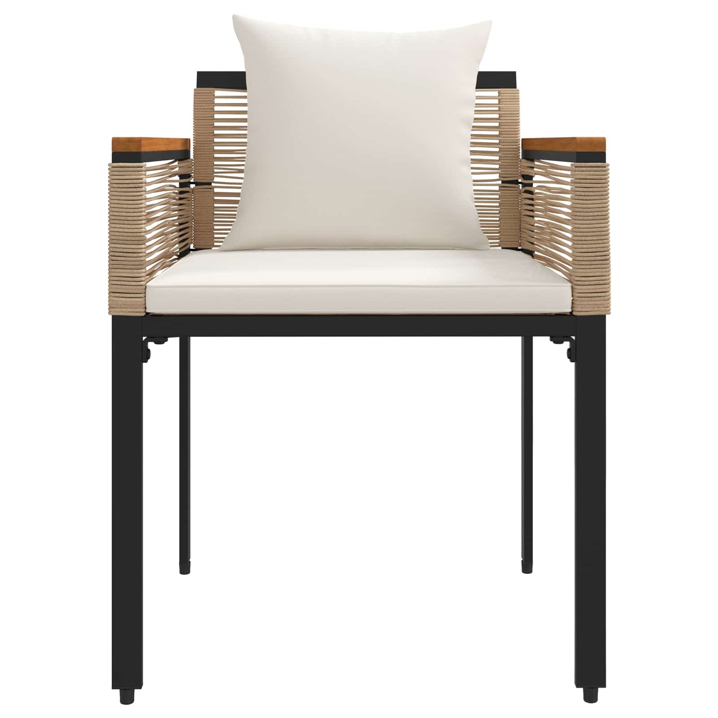 Gartenmöbel Set mit Kissen Beige und Cremeweiß PE-Rattan