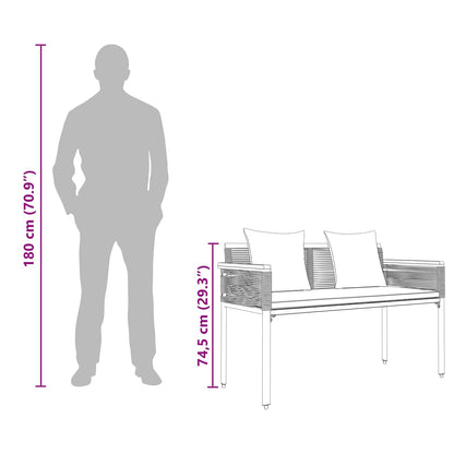 Bank Outdoor Beige und Cremeweiß 117 x 54 x 74,5 cm Poly-Rattan