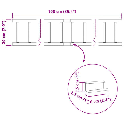 Dachschneeschild Anthrazit 100 x 2,5 x 20 cm Stahl