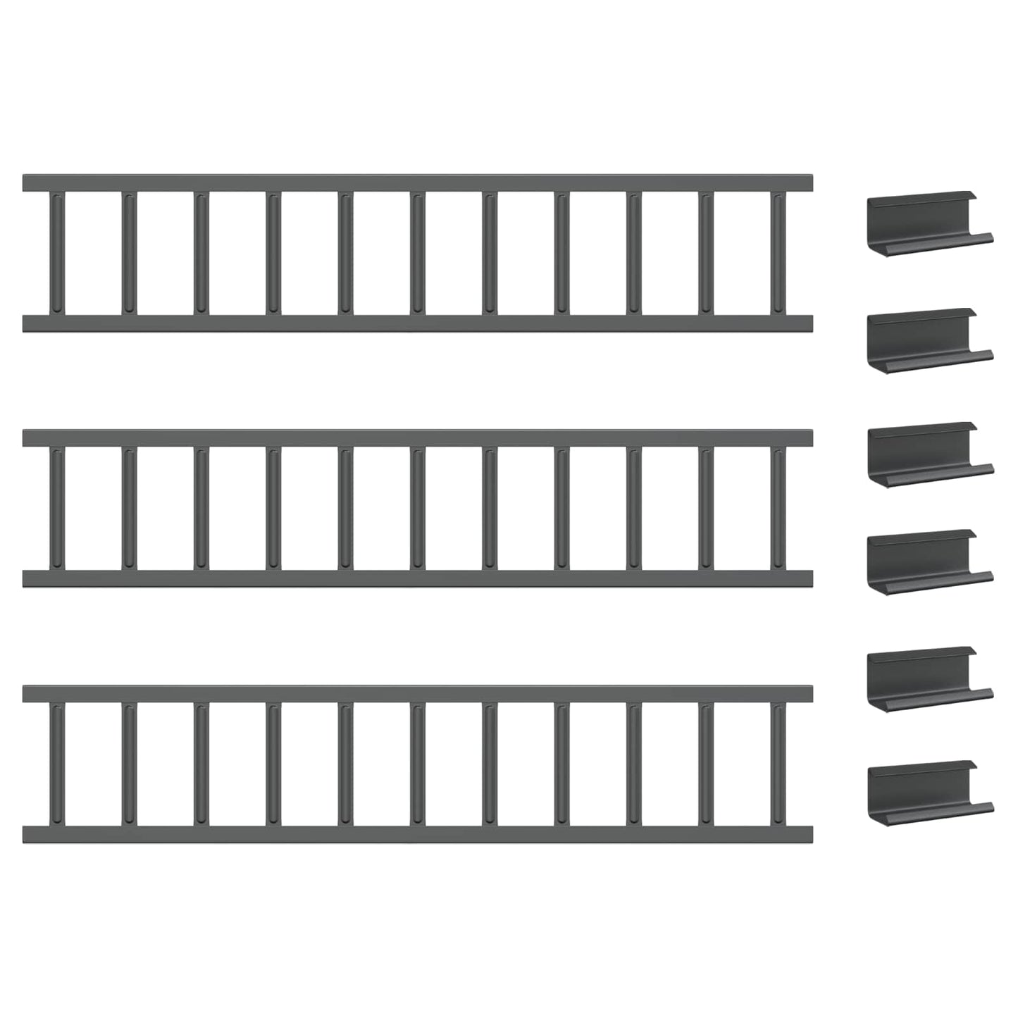 Dachschneeschild Anthrazit 300 x 2,5 x 20 cm Stahl