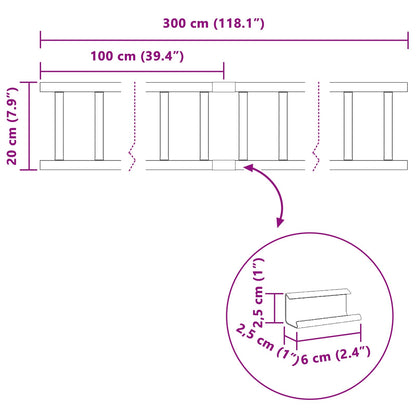 Dachschneeschild Anthrazit 300 x 2,5 x 20 cm Stahl