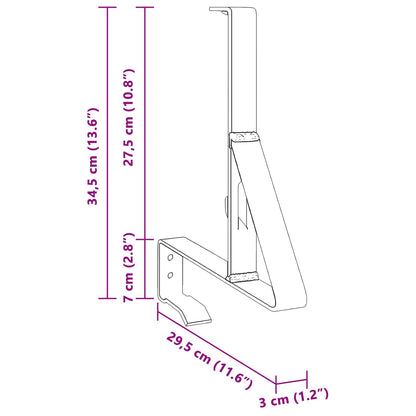 Schneewächter Unterstützung 12 pcs Schwarz 29,5 x 3 x 34,5 cm