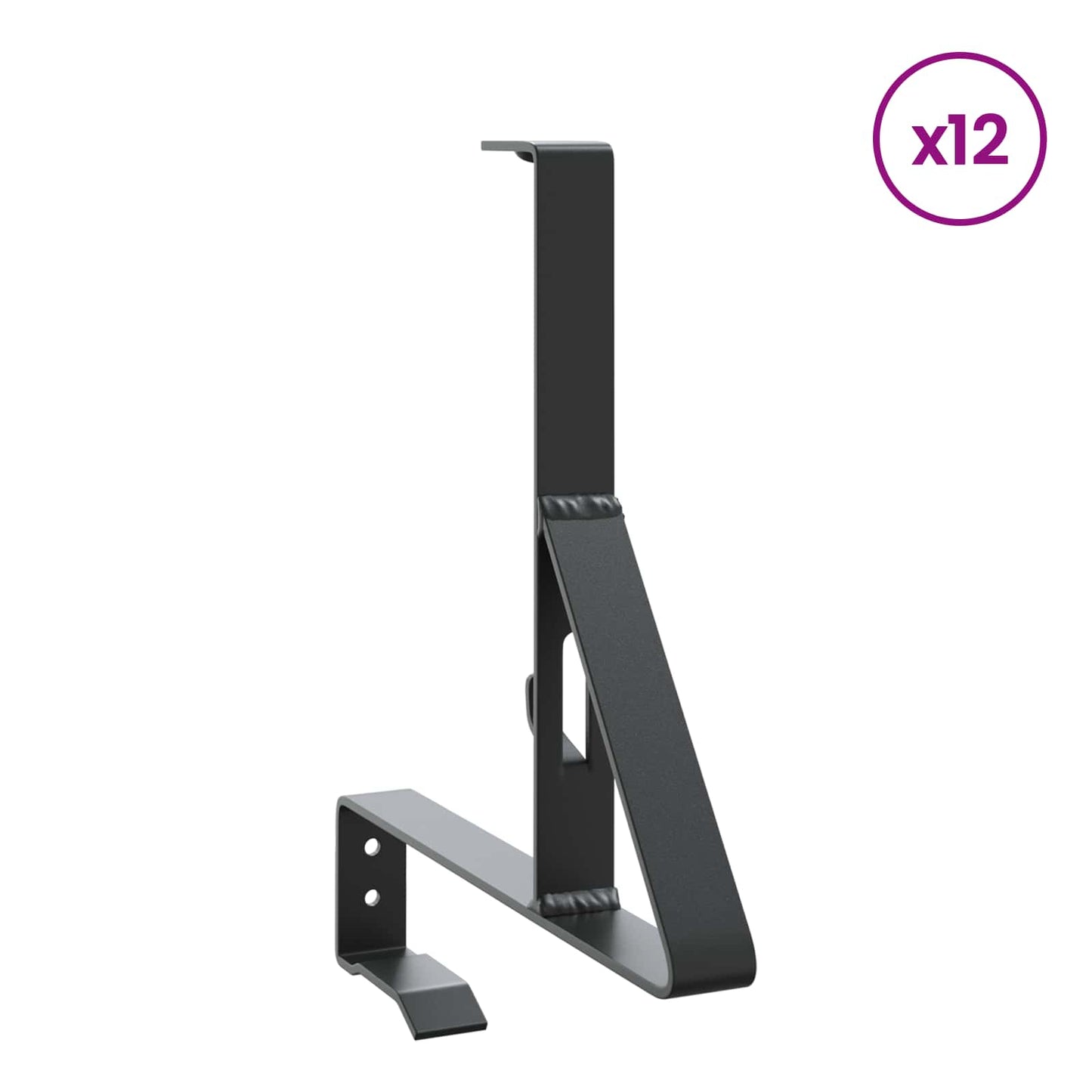 Schneewächter Unterstützung 12 pcs Schwarz 29,5 x 3 x 34,5 cm