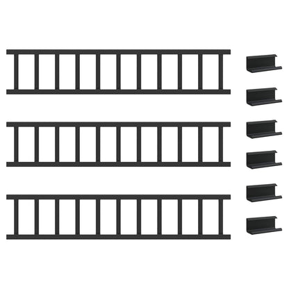 Dachschneeschild Schwarz 300 x 2,5 x 20 cm Stahl
