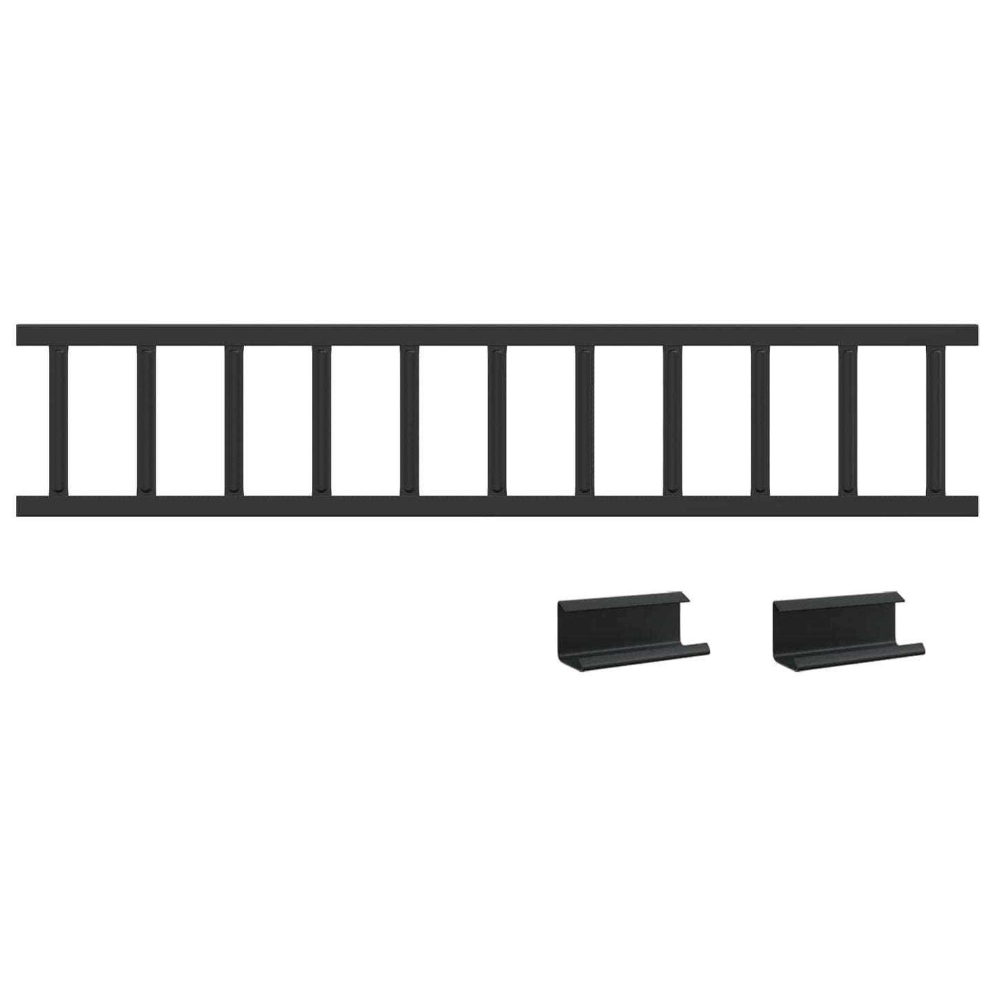 Dachschneeschild Schwarz 300 x 2,5 x 20 cm Stahl