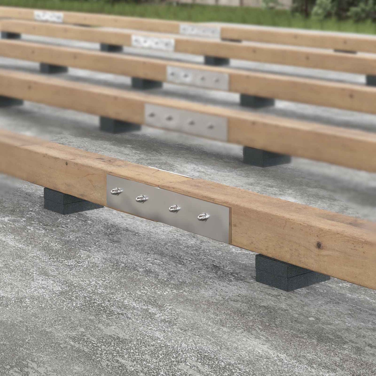 Gummipad 25 pcs Schwarz 9 x 6 x 2 cm Gummi