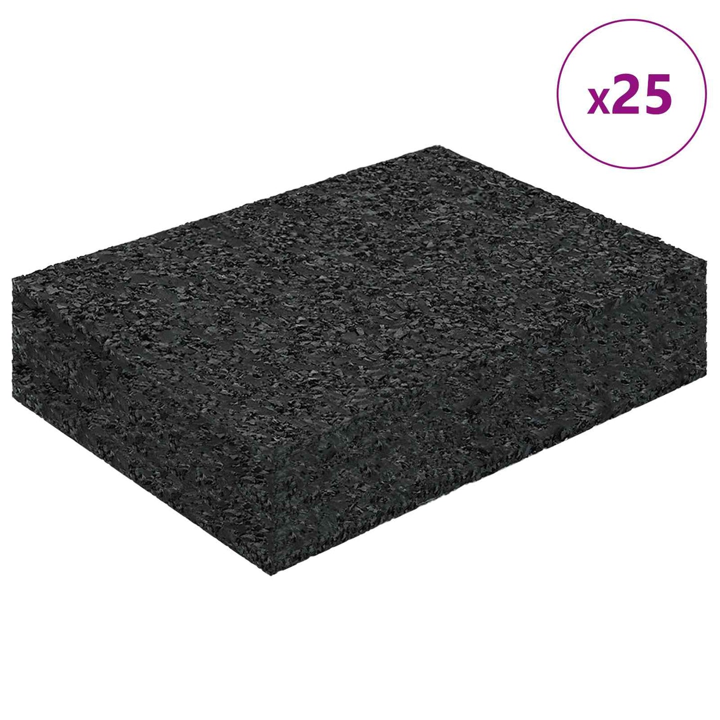 Gummipad 25 pcs Schwarz 9 x 6 x 2 cm Gummi