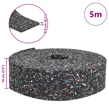 Gummiwalze Schwarz 500 x 10 x 0,3 cm Gummi