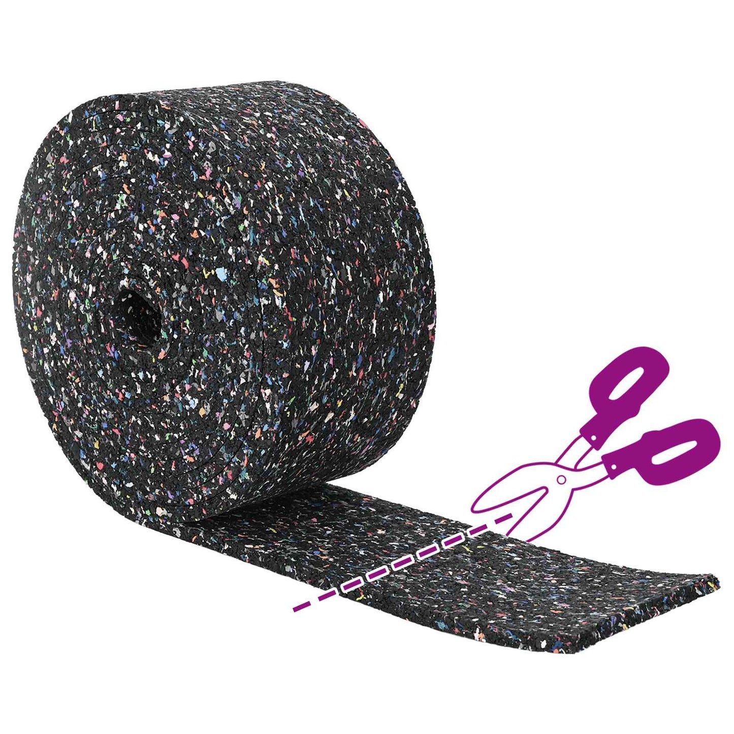 Gummiwalze Schwarz 2000 x 10 x 0,8 cm Gummi