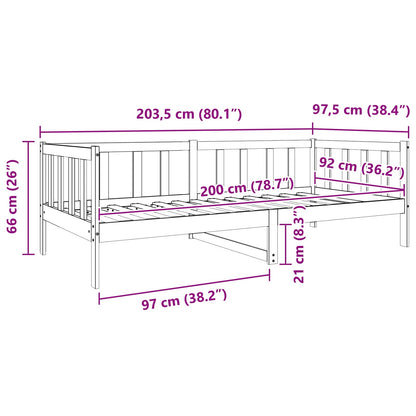 Bettrahmen Wachsbraun 90 x 190 cm Massives Kiefernholz