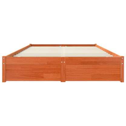 Bettrahmen Wachsbraun 150 x 200 cm Massivholz Kiefer
