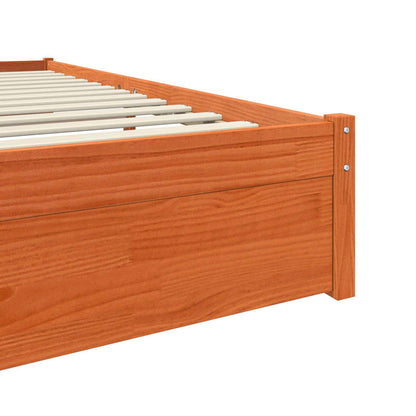 vidaXL Bettrahmen Wachsbraun 200 x 200 cm Massivholz Kiefer
