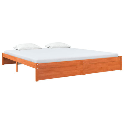 vidaXL Bettrahmen Wachsbraun 200 x 200 cm Massivholz Kiefer